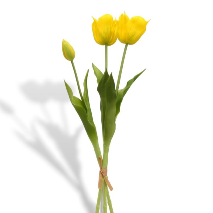 BUNDLE X 3 TULIPANI PARROT 46CM. GIALLO